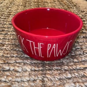 Rae Dunn Red Deck the Paws XL Dog Bowl